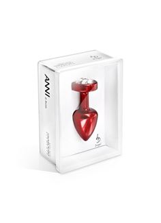 Красный анальный плаг Anni R Clover Red T1 Cristal с кристаллом в виде цветка