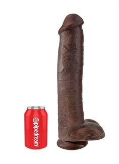 Коричневый фаллоимитатор-гигант King Cock - 15" Cock with Balls (40,6 см)