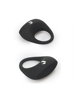 Чёрное эрекционное кольцо LIT-UP SILICONE STIMU RING 7