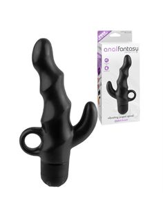 Анальный вибростимулятор с отростком Vibrating P-spot Spiral (11 см)