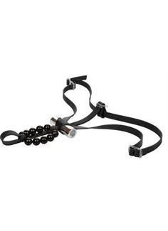 Черные стимулирующие трусики с вибрацией Lovers Thong with Pleasure Beads