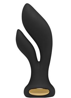 Черный вибромассажёр Aura Double Stimulator (14,5 см)