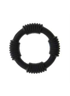 Чёрное эрекционное кольцо PLAY CANDI COTTON POP BLACK