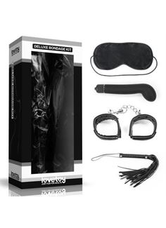 БДСМ-набор Deluxe Bondage Kit: маска, вибратор, наручники, плётка