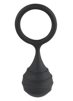 Черное силиконовое кольцо Cock ring & weight с утяжелением