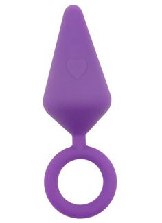Фиолетовая анальная пробка Candy Plug L с кольцом (13,2 см)