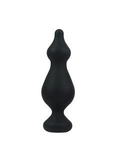 Чёрная фигурная анальная пробка AMUSE BLACK L - 13,8 см.
