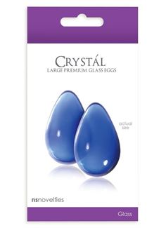 Большие синие стеклянные вагинальные шарики CRYSTAL KEGEL EGGS