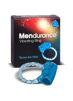 Синее эрекционное кольцо Mendurance Vibrating Ring с вибрацией