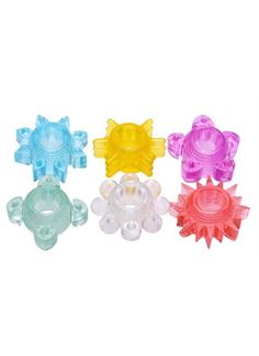 Набор Enhance 6 Piece Cock Ring Set из 6 разноцветных эрекционных колец