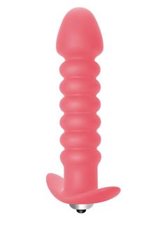 Розовая анальная вибропробка Twisted Anal Plug (13 см)