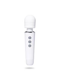 Белый жезловый вибромассажёр Wand Massager (19 см)