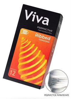 Ребристые презервативы VIVA Ribbed (12 шт)