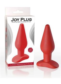 Красная анальная пробка Joy Plug с узким кончиком (9 см)