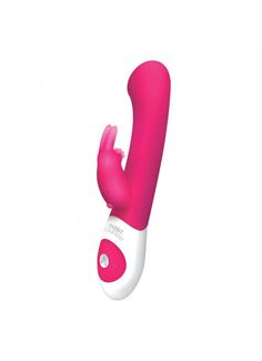 Розовый стимулятор G-точки с клиторальным отростком The G-spot Rabbit - 22 см.