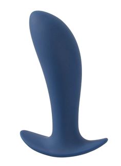 Синяя анальная втулка с вибрацией Vibrating Butt Plug (12 см)