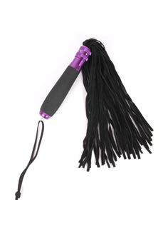 Черный флоггер Notabu с черно-фиолетовой металлической ручкой (40 см)