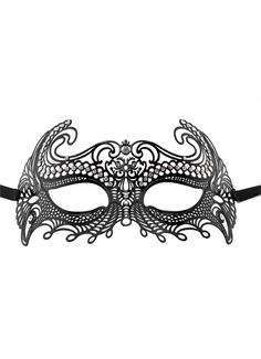 Чёрная металлическая маска Sea Goddes Masquerade Mask