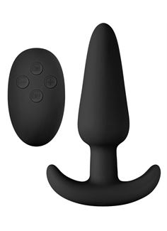 Чёрная анальная вибропробка Renegade Rumble Wireless Plug с пультом ДУ (10 см)