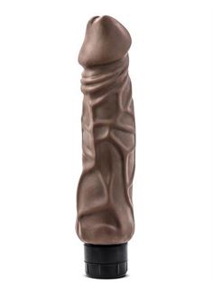 Коричневый вибратор-реалистик Hard On Vibrating 9 Dildo - 22,8 см.