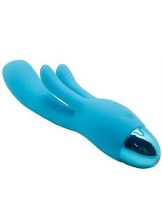 Голубой вибратор INDULGENCE Rechargeable Frolic Bunny (18,7 см)