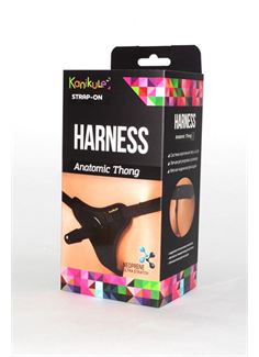 Чёрные трусики с плугом Kanikule Strap-on Harness Anatomic Thong