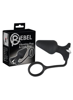 Эрекционное кольцо с анальной вибропробкой Rebel