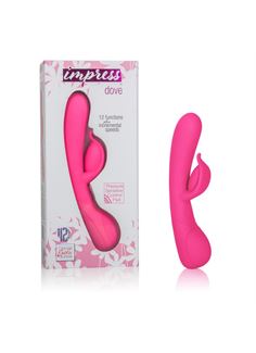 Розовый вибромассажер Impress Dove со стимуляцией клитора - 18 см.