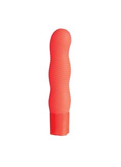 Оранжевый вибромассажёр с рельефом PURE 3.5INCH VIBRATOR ORANGE - 9 см.
