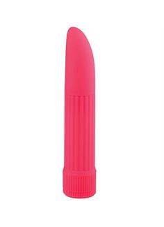 Классический розовый вибратор со скошенным кончиком BASICX MULTISPEED VIBRATOR - 13 см.