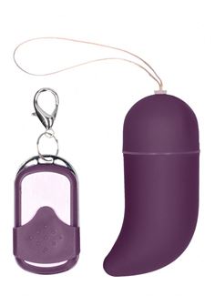 Фиолетовое виброяйцо Medium Wireless Vibrating G-Spot Egg с пультом - 7,5 см.