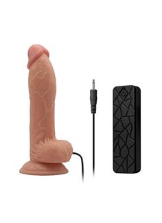 Телесный вибратор-реалистик на присоске REALSTUFF 6.5INCH VIBRATOR (17 см)
