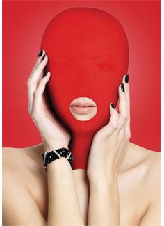 Красная маска на голову с прорезью для рта Submission Mask