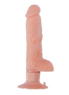 Телесный вибратор-реалистик на присоске REALSTUFF 7INCH VIBRATOR - 17,8 см.