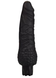 Чёрный вибратор-реалистик Realistic Skin Vibrator Small - 16,3 см.