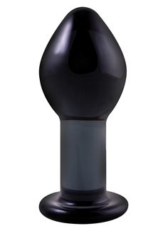 Большая темно-серая стеклянная анальная пробка CRYSTAL PLUG