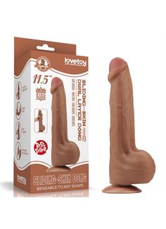 Коричневый фаллоимитатор 11.5" King Sized Sliding Skin Dual Layer Dong (29 см)