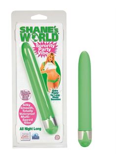 Зеленый вибратор с бархатистым покрытием Shanes World (15,5 см)
