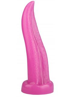 Розовая изогнутая анальная втулка-язык (21 см)