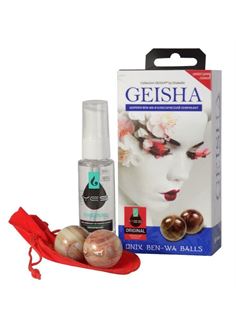 Вагинальные шарики Geisha из оникса в комплекте с лубрикантом