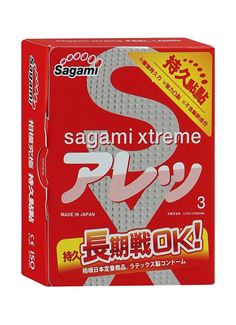 Утолщенные презервативы с точками Sagami Xtreme FEEL LONG (3 шт)