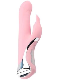 Нежно-розовый вибратор кролик Rotating Missile Bunny (24 см)