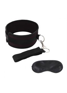 Черный ошейник Collar and Leash Set с длинным поводком