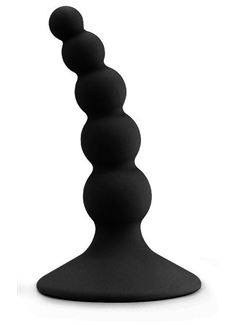 Черный анальный стимулятор с шариками Lure me Beaded Anal Plug (10,3 см)