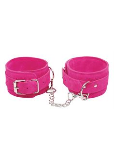 Розовые замшевые наручники PINK WRIST CUFFS 