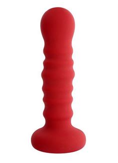 Красная рельефная пробка MENZSTUFF RIBBED PROBE - 21 см.