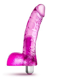 Розовый вибратор реалистик Vibrating Ding Dong (16,5 см)