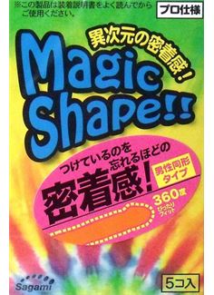 Презервативы Sagami Xtreme Magic Shape с ребристым швом - 5 шт.