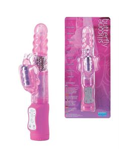 Ротатор Silicone Butterfly со стимулятором клитора-бабочкой (21,5 см)