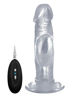 Прозрачный вибратор-реалистик Vibrating Realistic Cock 6 - 15 см.
